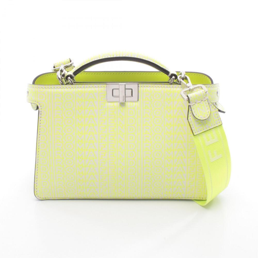 Fendi Marc Jacobs Peekaboo ISee U Cross Handbag Leather Yellow White